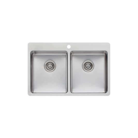 Oliveri Sonetto Double Bowl Topmount Sink Stainless Steel