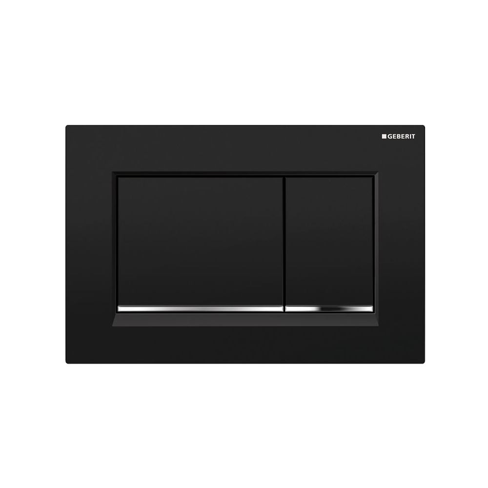 Oliveri Concealed Cistern Flush Plate With Square Buttons Black