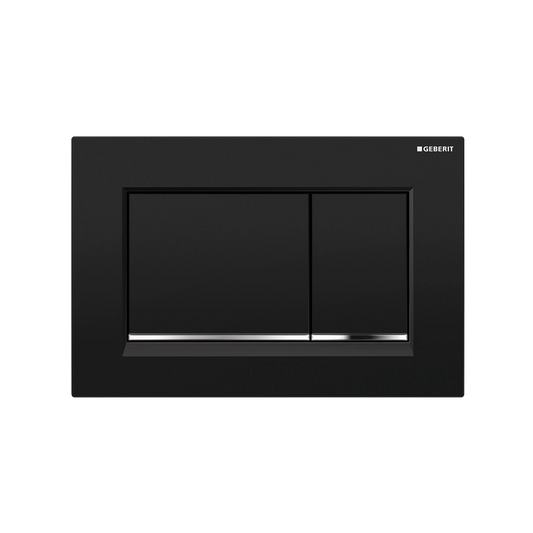 Oliveri Concealed Cistern Flush Plate With Square Buttons Black
