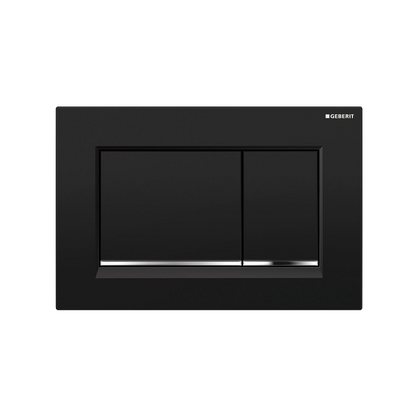 Oliveri Concealed Cistern Flush Plate With Square Buttons Black