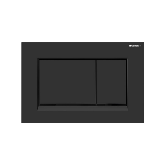 Oliveri Concealed Cistern Flush Plate With Square Buttons Matte Black