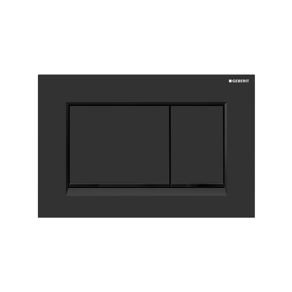 Oliveri Concealed Cistern Flush Plate With Square Buttons Matte Black