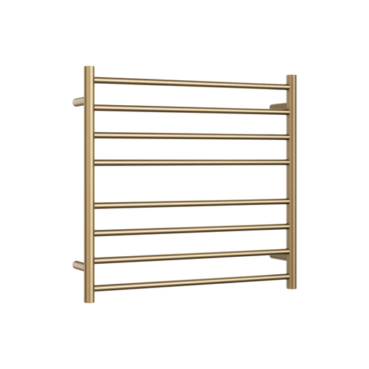 SR33MBB Brushed Brass Round Ladder Heated Towel Rail