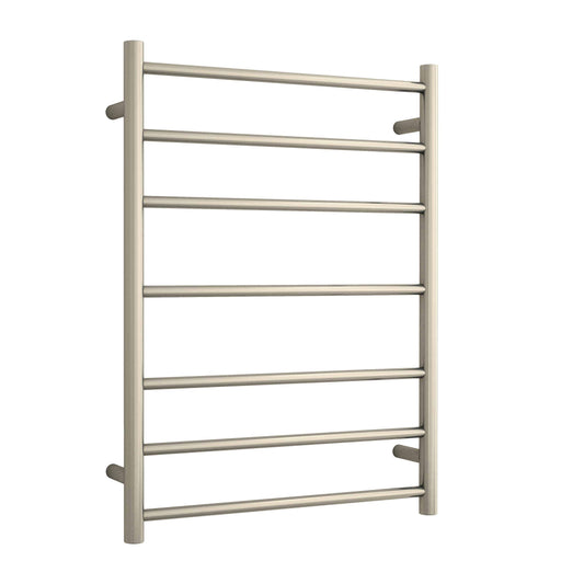 SR44MBN Brushed Nickel Round Ladder Heated Towel Rail