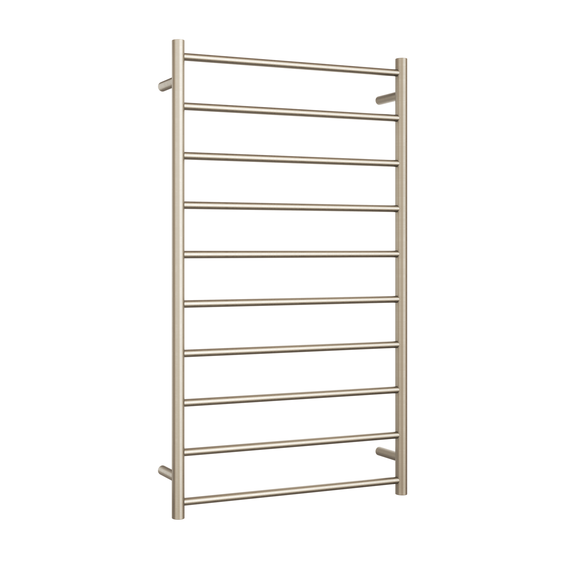 SR69MBN Brushed Nickel Straight Round Heated Ladder Rail