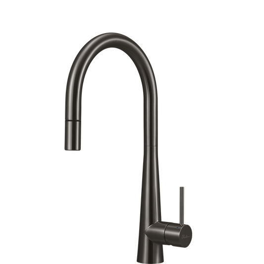 Oliveri Essente 316 Stainless Steel Goose Neck Pull Out Mixer Lead Free Gunmetal
