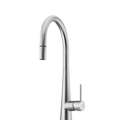 Oliveri Essente Stainless Steel Goose Neck Pull Out Mixer Stainless Steel