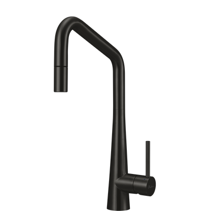 Oliveri Essente 316 Stainless Steel Square Goose Neck Pull Out Mixer Lead Free Brushed Black