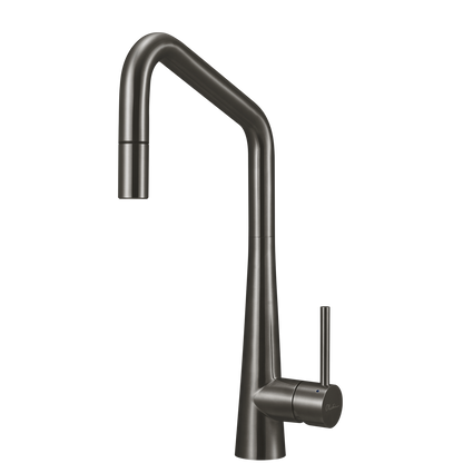 Oliveri Essente Stainless Steel Square Goose Neck Pull Out Mixer Gunmetal