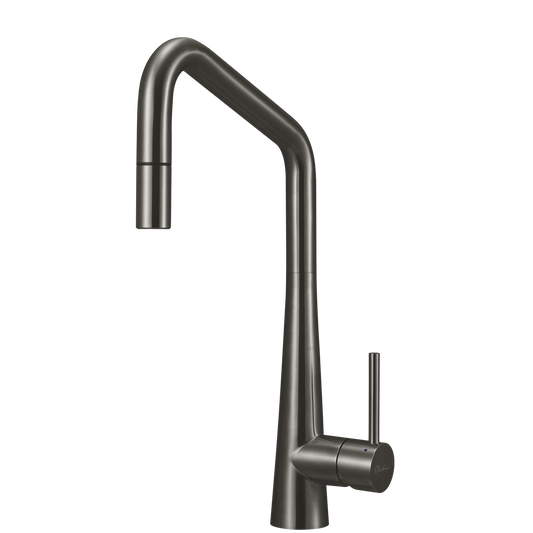 Oliveri Essente Stainless Steel Square Goose Neck Pull Out Mixer Gunmetal