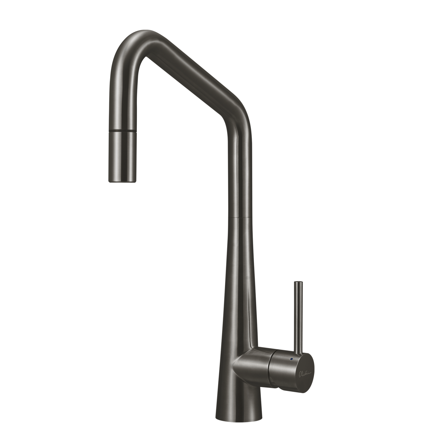 Oliveri Essente Stainless Steel Square Goose Neck Pull Out Mixer Gunmetal