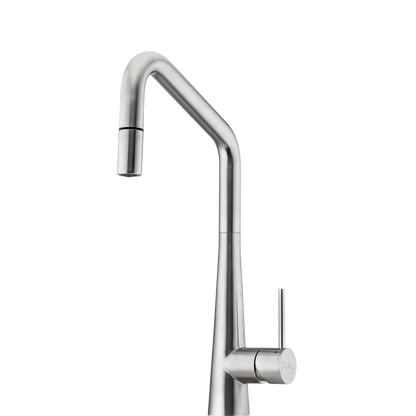 Oliveri Essente Stainless Steel Square Goose Neck Pull Out Mixer Stainless Steel