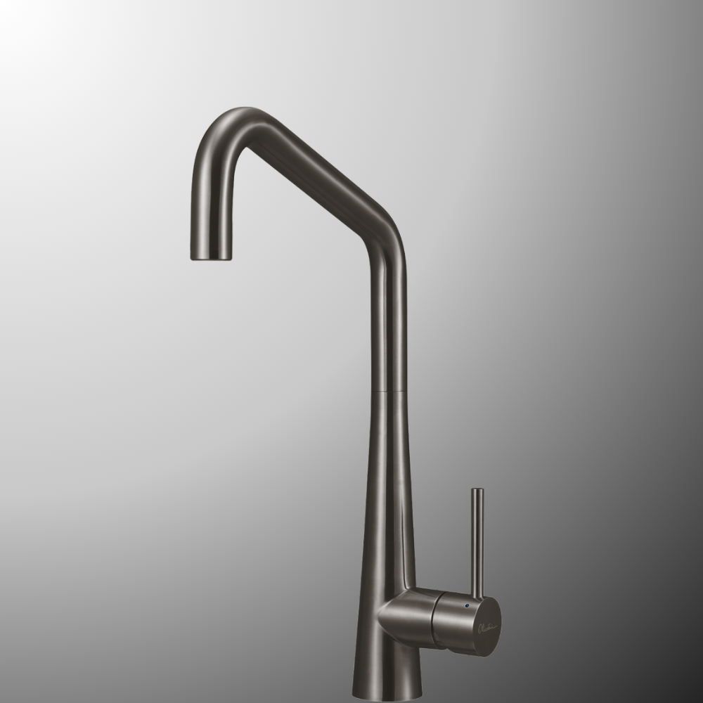 Oliveri Essente 316 Stainless Steel Square Goose Neck Mixer Gunmetal