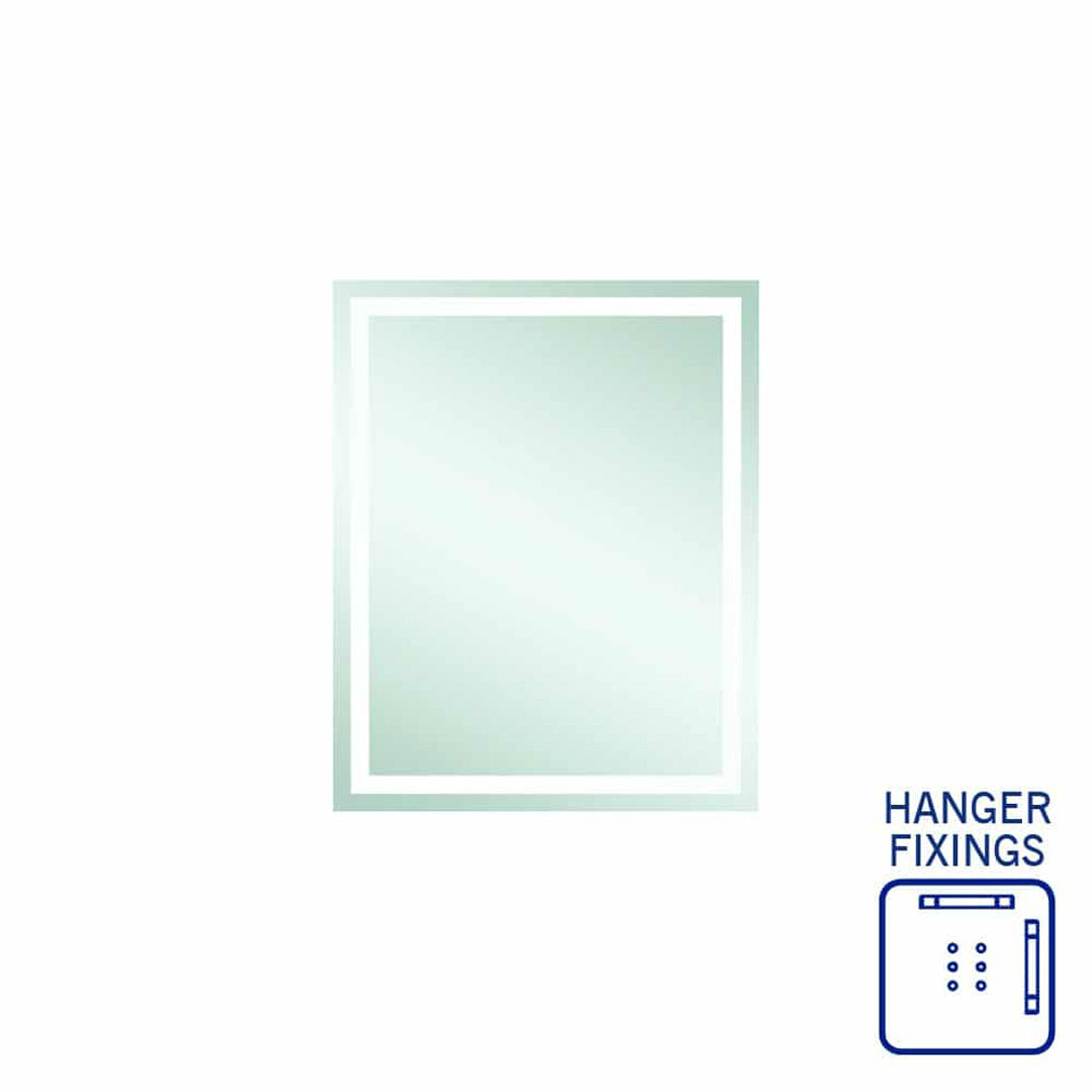 Thermogroup Sierra Rectangle Polished Edge Mirror with Sandblasted Border