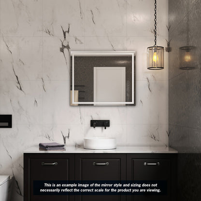 Thermogroup Sierra Rectangle Polished Edge Mirror with Sandblasted Border