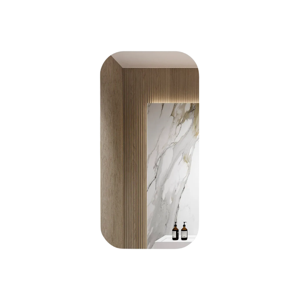Otti Newport 900x450mm Natural Oak Shaving Cabinet