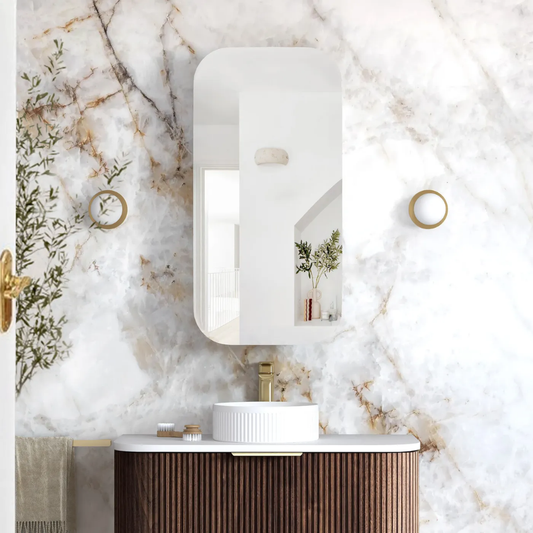 Otti Newport 900mm Sable Walnut Shaving Cabinet