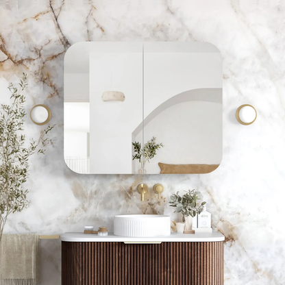 Otti Newport 900mm Walnut Shaving Cabinet