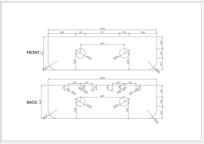 Elva 1500mm Wall-Hung Cabinet - Natural Oak