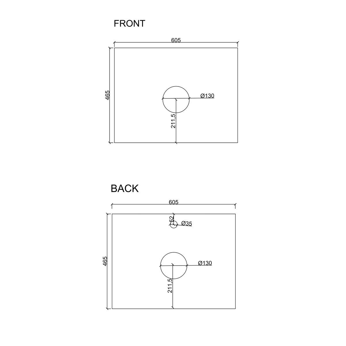 RITA 600mm Freestanding Cabinet - Elegant Oak (+ TOP 60)