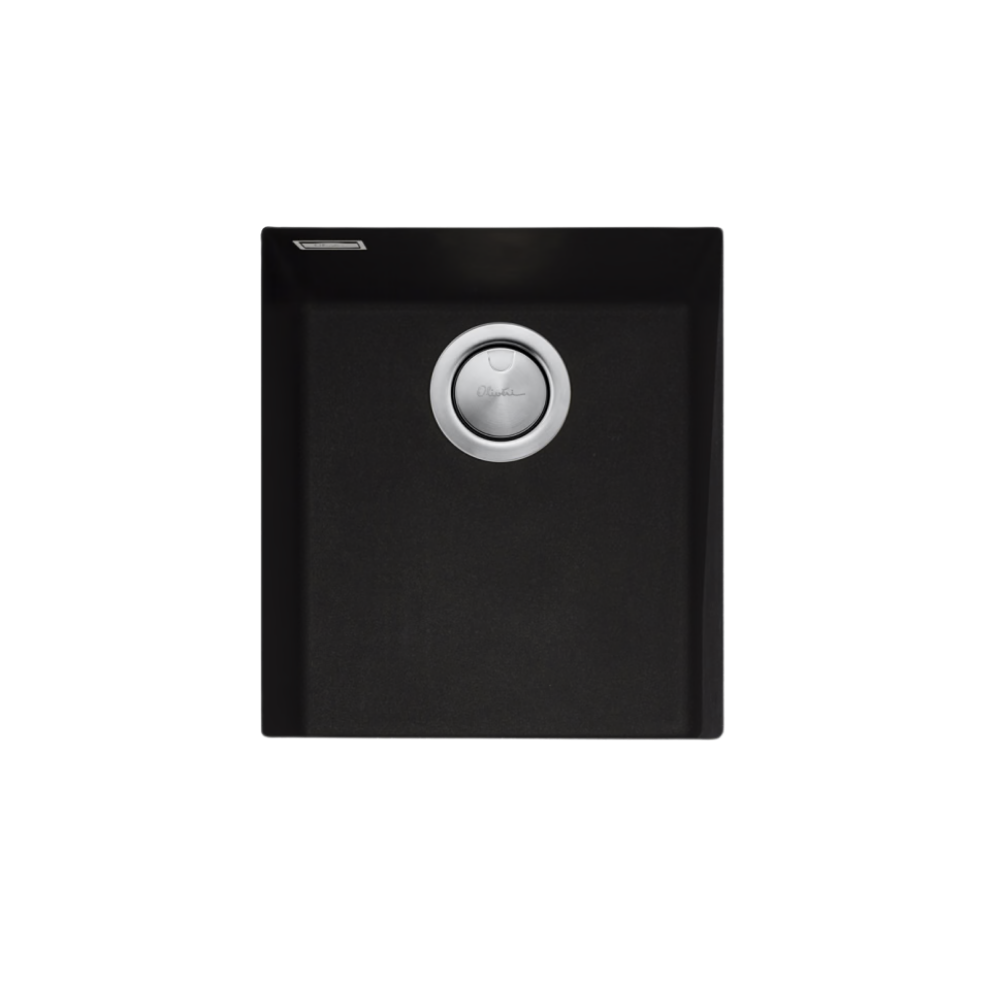 Oliveri Santorini Standard Bowl Undermount Sink with Overflow Black