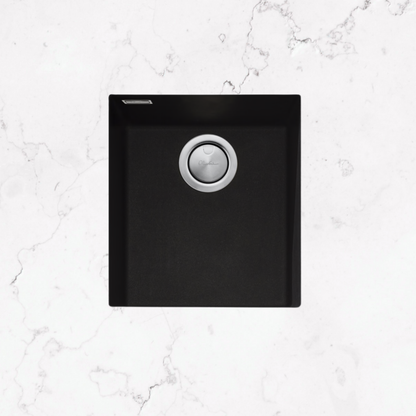 Oliveri Santorini Standard Bowl Undermount Sink with Overflow Black