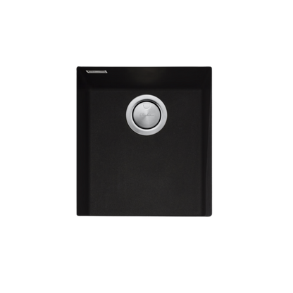 Oliveri Santorini Standard Bowl Undermount Sink with Overflow Black