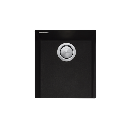 Oliveri Santorini Standard Bowl Undermount Sink with Overflow Black