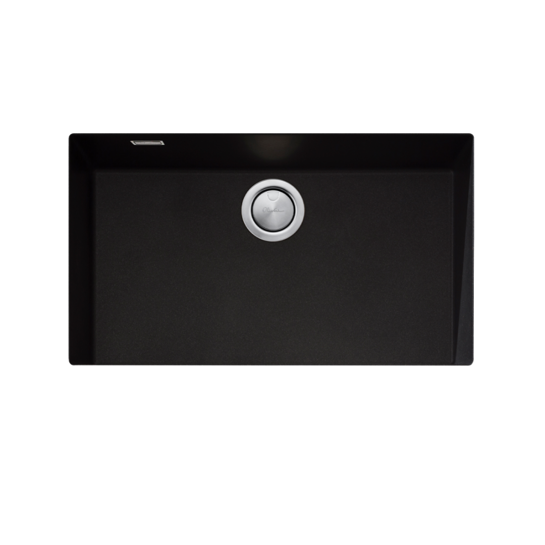 Oliveri Santorini Black Mega Undermount Sink Includes Overflow