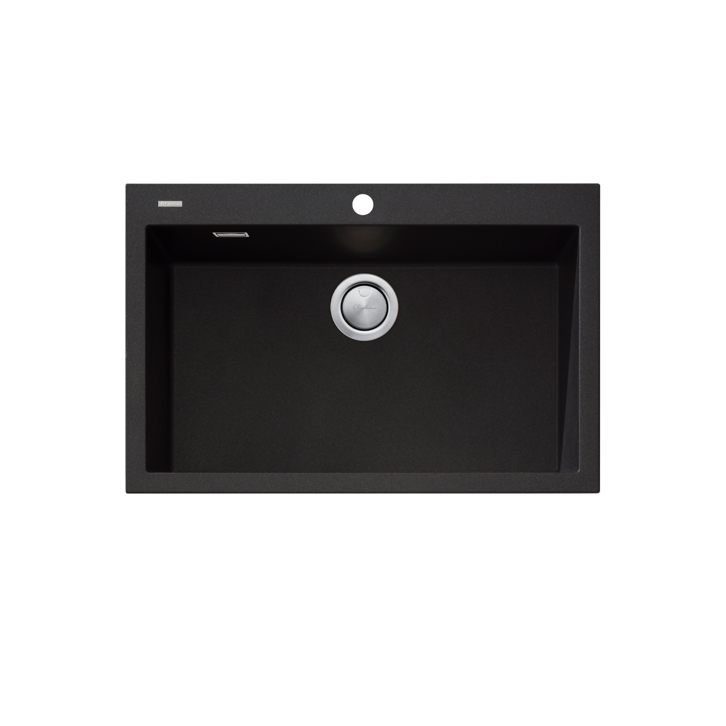 Oliveri Santorini Mega Bowl Topmount Sink Black with Overflow