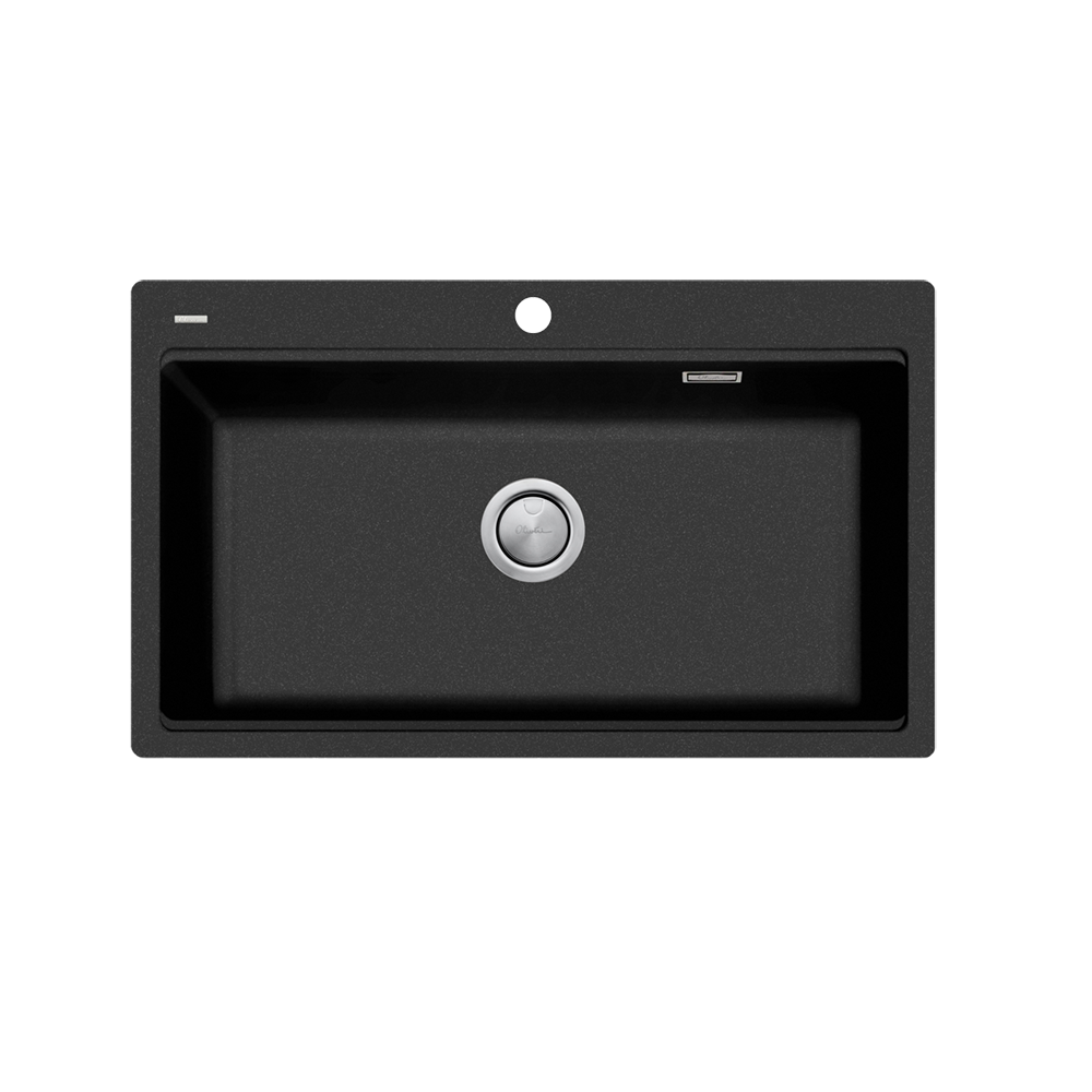 Oliveri Santorini Topmount Workstation Sink Black with Overflow