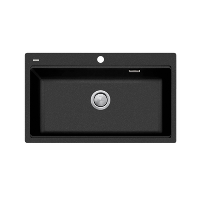 Oliveri Santorini Topmount Workstation Sink Black with Overflow