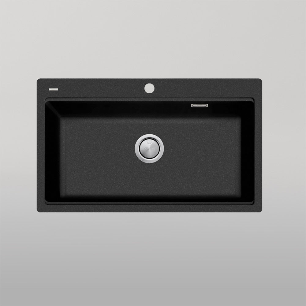Oliveri Santorini Topmount Workstation Sink Black with Overflow