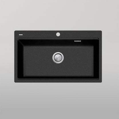 Oliveri Santorini Topmount Workstation Sink Black with Overflow