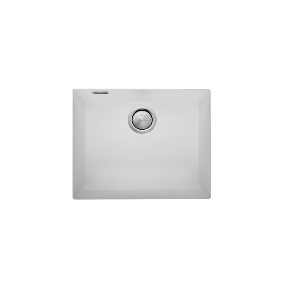 Oliveri Santorini Large Bowl Undermount Sink with Overflow White