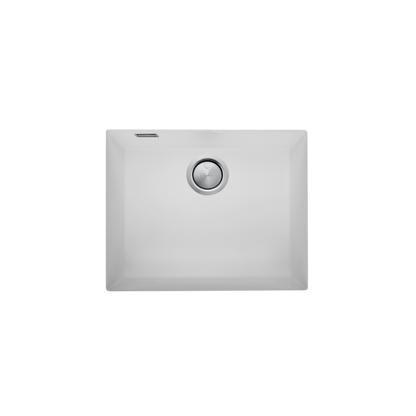 Oliveri Santorini Large Bowl Undermount Sink with Overflow White