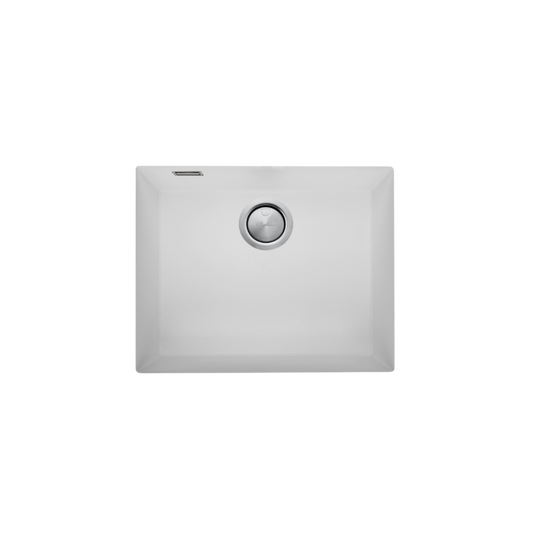 Oliveri Santorini Large Bowl Undermount Sink with Overflow White