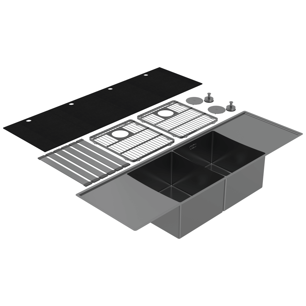 Boutique Lugano Double Bowl & Double Drainer Black Pearl