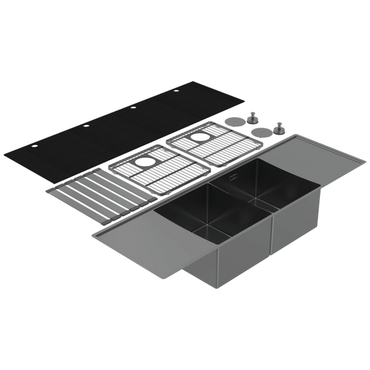 Boutique Lugano Double Bowl & Double Drainer Black Pearl