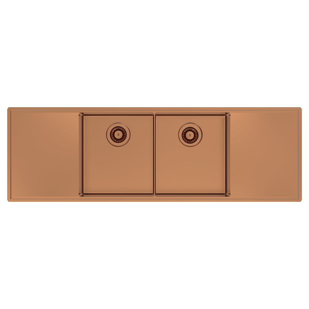 Boutique Lugano Double Bowl & Double Drainer Artisan Copper