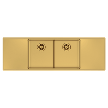 Boutique Lugano Double Bowl & Double Drainer Eureka Gold
