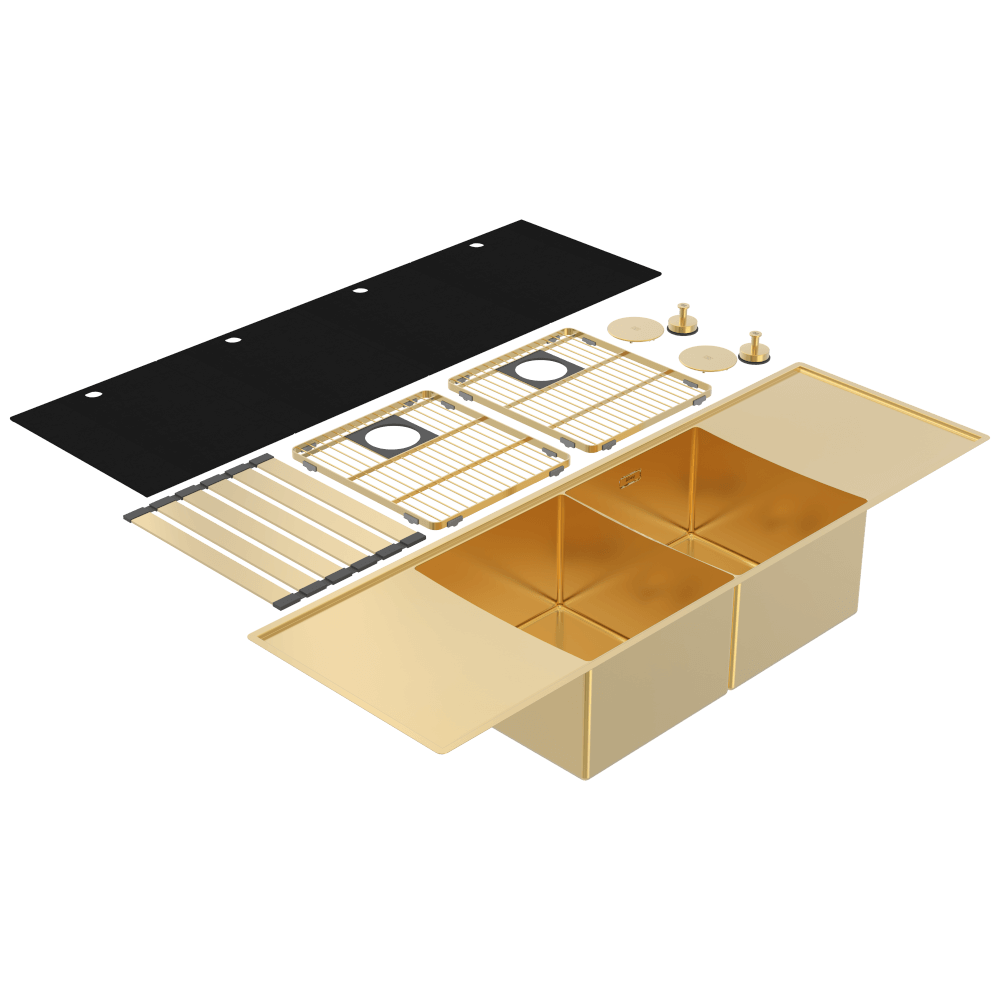Boutique Lugano Double Bowl & Double Drainer Eureka Gold