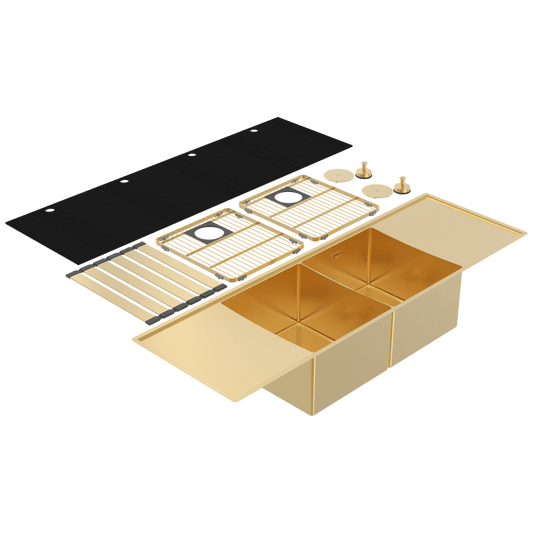 Boutique Lugano Double Bowl & Double Drainer Eureka Gold