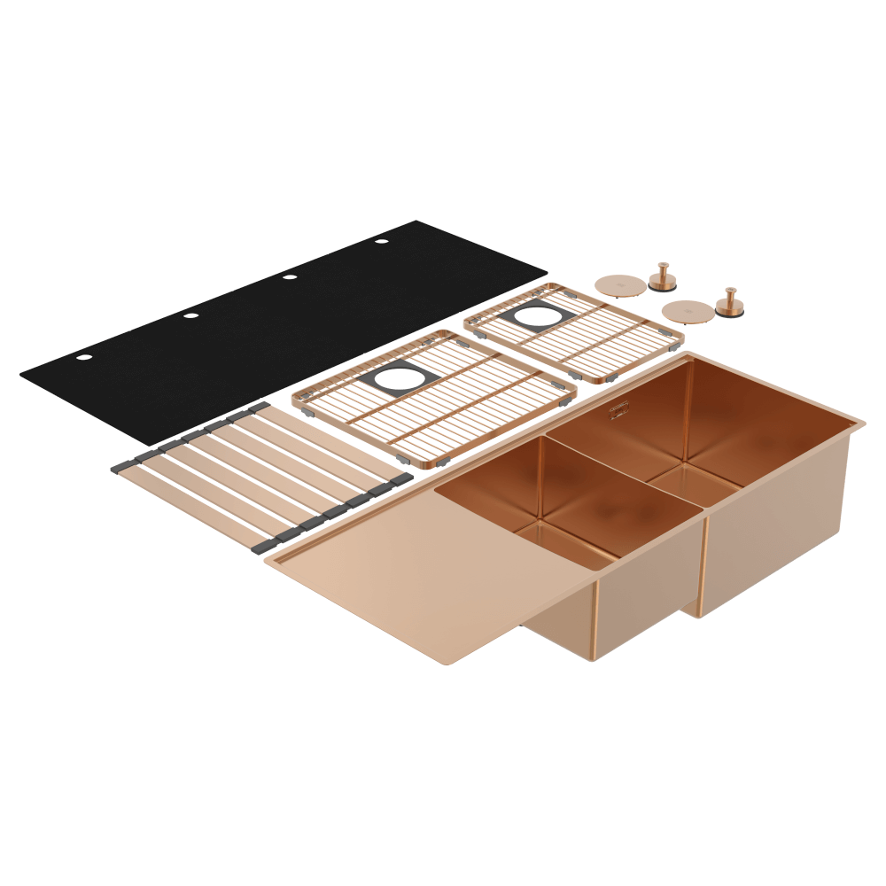 Boutique Lugano One & One Quarter Drainer Right Hand Bowl Artisan Copper