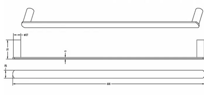 Inspire Vetto Single Towel Rail 600mm