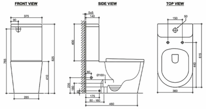 Inspire Oasis Rimless  Back to Wall Toilet Suite