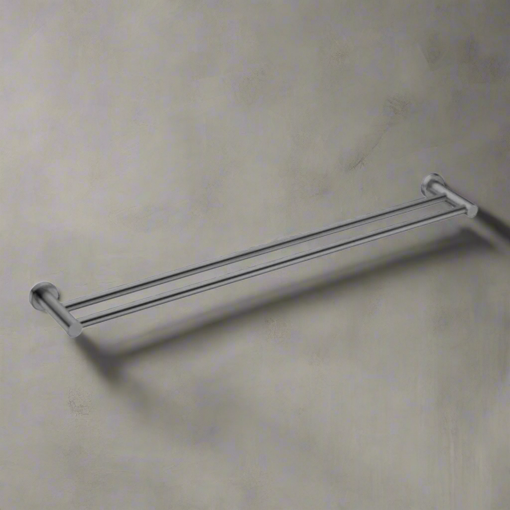 Nero Mecca Double Towel Rail 800mm  Grey / NR1930dGM