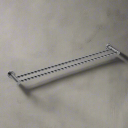 Nero Mecca Double Towel Rail 800mm  Grey / NR1930dGM