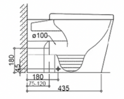Inspire  Alzano Hurricane Rimless Wall-Faced Toilet Pan