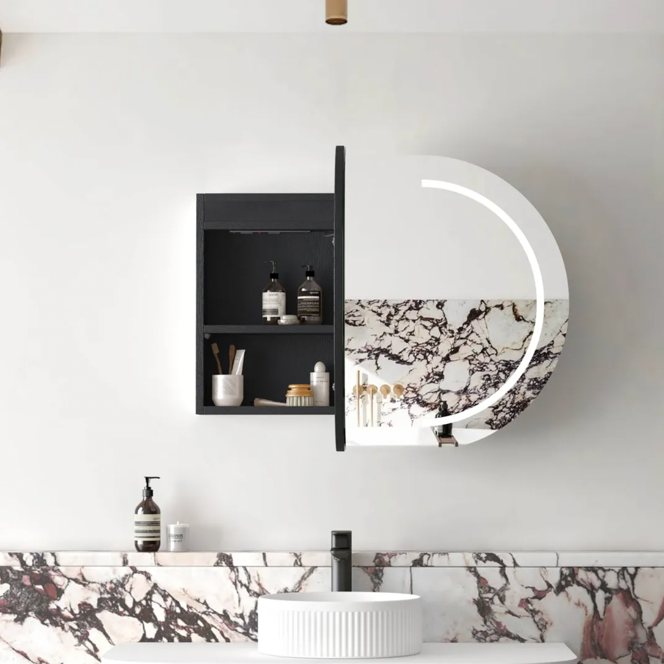 Otti Bondi LED Mirror Cabinet  Oak 900mm